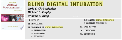 Benumof's Airway Management Blind Digital Intubation